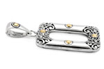 Gold & Silver bracelet, scale dragon chain round 6mm, spring lock with 18K gold hammer motif and white topaz pave stones